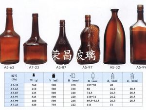(棕色洋酒瓶,棕色酒瓶,棕色玻璃酒瓶)